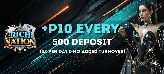 10 pesos every 500 deposit