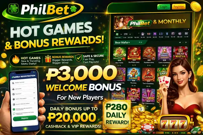 philbet hot games and bonus rewards banner